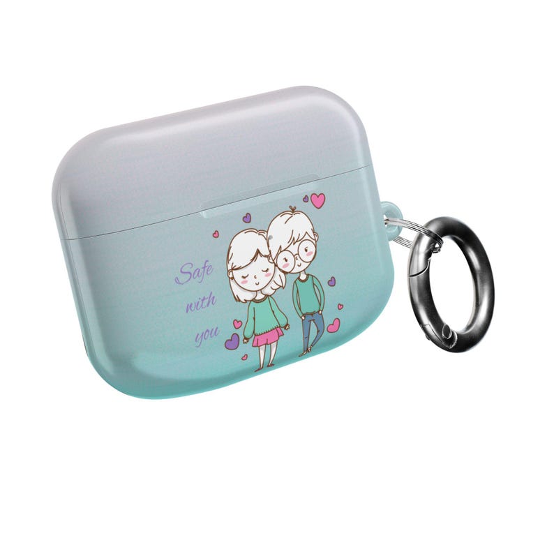 Gepersonaliseerde AirPods-hoesje voor koppels – aangepaste illustratie jubileumcadeau afbeelding 10