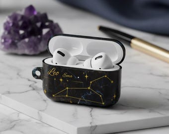 Personalized Zodiac AirPods 3 4  Pro 2 Case | Custom Name Constellation AirPods Case | Astrology Gift for Her | Leo