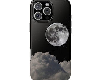 Moon Cloud-telefoonhoesje | Night Sky iPhone- en Samsung-hoesje | Esthetisch cadeau, op Galaxy geïnspireerd beschermend telefoonhoesje, sterrenhemelaccessoire