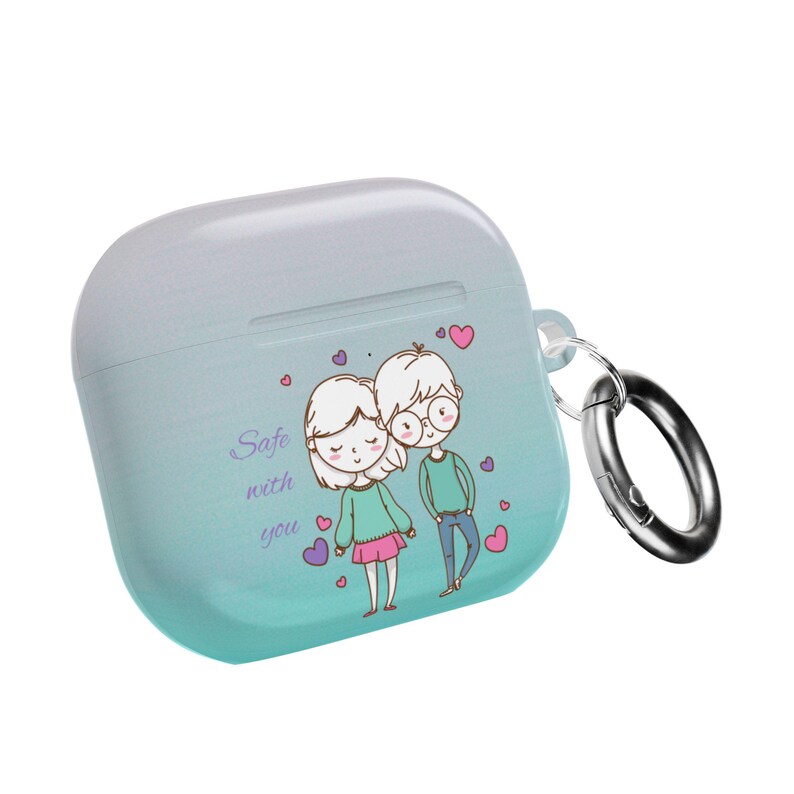 Gepersonaliseerde AirPods-hoesje voor koppels – aangepaste illustratie jubileumcadeau afbeelding 15