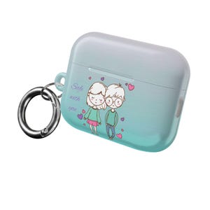 Gepersonaliseerde AirPods-hoesje voor koppels – aangepaste illustratie jubileumcadeau afbeelding 11