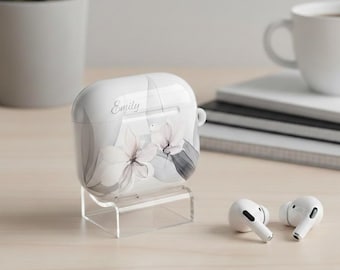 Watercolor Magnolia AirPods Gen 4  Case | Spring Floral Personalized Gifts AirPods Cases
