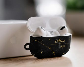 Personalized Aries Zodiac AirPods Case - Custom Name & Star Constellation Cover for AirPods 4, 3, 2, 1 and  AirPods Pro 1, 2, 3