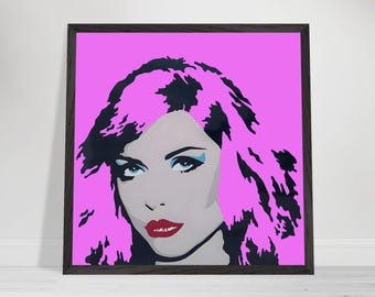 Arte pop de Debbie Harry en 8K - Rosa intenso/Enmarcado