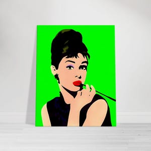 Audrey Hepburn Warhol 8K Pop Art - Green/Canvas