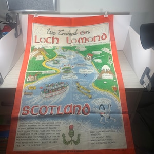 Linen Union Scotland tapestry Loch Ness Monster - About 28&quot; x 18&quot;