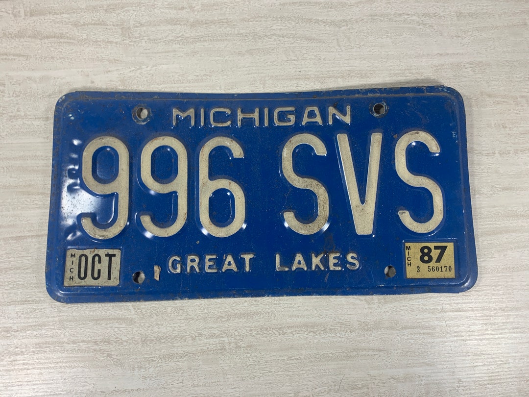 Michigan Vintage License Plate Great Lakes Etsy