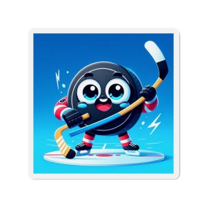 Hockey Puck Die-Cut Magnets, Fun Sports Gift, Kids Room Decor, Hockey Fan Gear, Refrigerator Magnet, Sports Team Decor