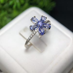 Bague tanzanite naturelle faite à la main en argent sterling 925 - Bague de guérison - Bague avec pierre de naissance - Idéal pour un cadeau - Bague avec pierres précieuses - Bague avec pierre de naissance de décembre - image 3