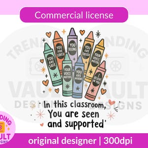 Teacher Affirmation Crayon PNG | Back to School Motivational Art | Mental Health Teacher Sublimation | Classroom Decor Download