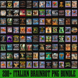 200+ Italian Brainrot Homage Png Bundle, Italian Brainrot Shirt Design, Bombardino Crocodilo Png, Tralalero Tralala,Tung Tung Tung Sahur Png
