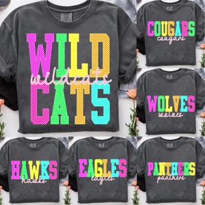 Sport mascot preppy bundle png, Neon sport mascot Png, Mascot eagles PNG, mascot lions png, wildcats png, Preppy Mascot PNG, Preppy mascot