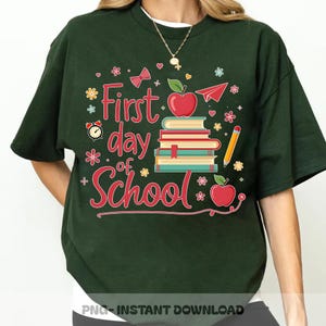 First Day Of School Png, Back To School Png, Teacher PNG, Preppy Back To School Png, School Png, First Day Of School Shirt Png