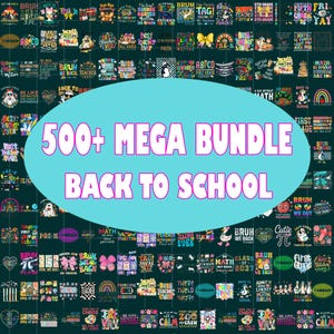 500+ Mega Back to School PNG Bundle – Cute Classroom Sublimation, Coquette Bow, Preppy School Graphics for Teachers & Students