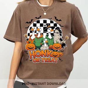 Honk or Treat Halloween Goose PNG, Cute Goose Witchy Halloween Png Design, Fall Shirt Png, Spooky Goose png, Halloween Sublimation Png