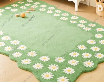 thumbnail image 2 of Flower Shaped Rug TPR Bottom Ant-slp Floor Carpet For Lvng Room 2 of 12