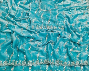 Heavy Work Space Silk Saree With Original Beads Work,Designer Indian Saree,Beaded Blouse,Party Wear Silk Saree For Women