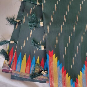 Banarasi Soft Silk Saree: Zari Weaving, Meenakari Pallu - Includes Blouse