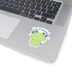Cute Frog Good Tunes Stickers, Fun Laptop Décor, Playful Wall Art, Unique Party Favors, Adorable Gift for Kids