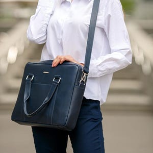 Handmade Leather Laptop Bag – Briefcase for Men – Genuine Leather Messenger for Documents – Messenger Bag for Men & Women – Bag for MacBook