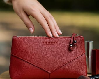 COACH Vintage Multifunction Purse/wallet in Dark Red With Keychain