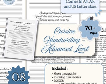 Adults Cursive Alphabet Handwriting Practice Cursive Letters Tracing Pages Cursive Writing Workbook Printable PDF for Practice and Learning