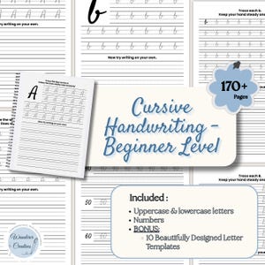 Adults Cursive Writing Practice Workbook Cursive Alphabet Handwriting Practice Font Cursive Writing Practice Sheets Printable PDF