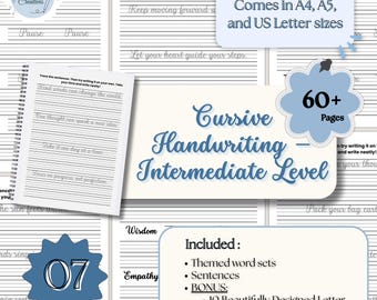 Adults Handwriting Practice Cursive Workbook Cursive Writing Sheet PDF Cursive Letter Worksheets Letra Cursive Handwriting Practice Sheets