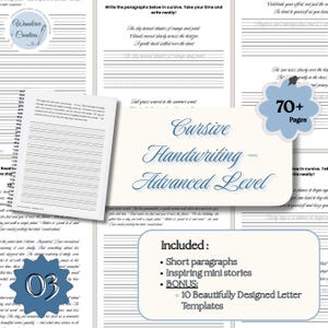 Adults Cursive Handwriting Practice Sheets Cursive Connected Font Workbook Handwriting Font Calligraphy Learn Cursive Easy PDF Guide