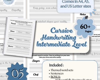 Adults Cursive Font Alphabet Workbook Cursive Typefaces Calligraphy Font Handwritten Font Learn To Write Cursive Practice Sheets PDF