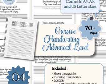 Adults Handwriting Practice Cursive Workbook Cursive Letters PDF Cursive Handwriting Practice Sheets Cursive Worksheet Cursive Writing Book