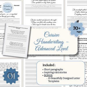 Adults Cursive Alphabet Handwriting Practice Cursive Letters Tracing Pages Cursive Writing Workbook Printable PDF for Practice and Learning