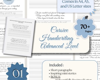 Adults Cursive Alphabet Handwriting Practice Cursive Letters Tracing Pages Cursive Writing Workbook Printable PDF for Practice and Learning