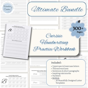 Schreibschrift Handschrift Arbeitsblatt für Erwachsene Schreibschrift Übungsblätter Alphabet Buchstaben Schreibschrift Schreibschrift Buch Letra Cursiva PDF