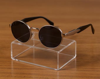 Gafas de sol vintage retro redondas ovaladas de metal para hombre/mujer, gafas de sol polarizadas unisex UV400