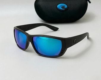 Costa Del Mar Tuna Alley matt schwarz eisblau Polarisierte Sonnenbrillen 580P mit Box