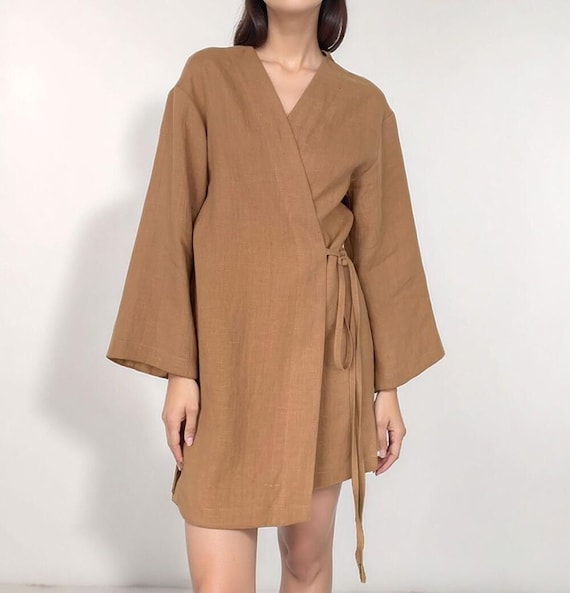 brown mini wrap dress Beyond Yoga That's A Wrap Mini Dress