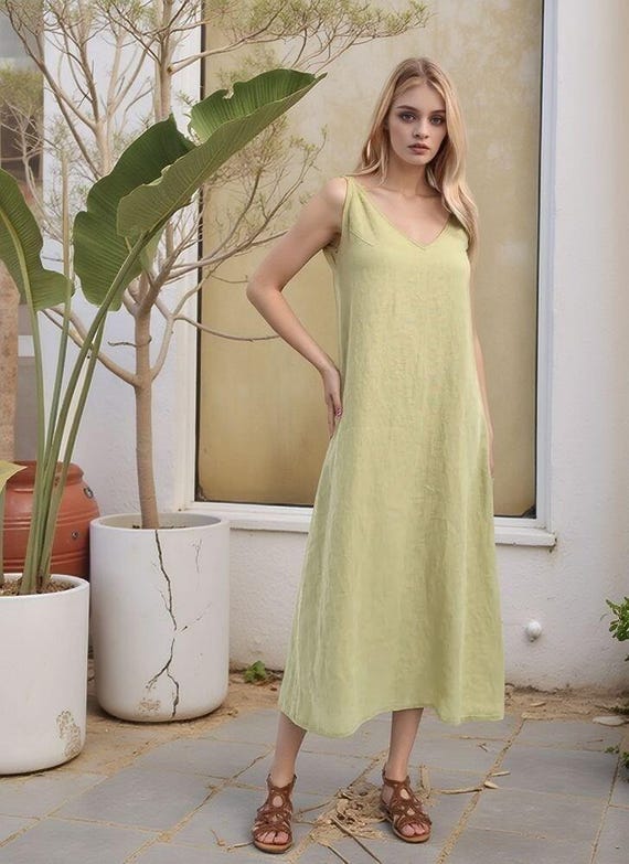 macys white linen dress Lucie Linen Maxi Dress main image 0