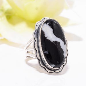 Natural White Buffalo Turquoise Solid 925 Sterling Silver Ring, Adjustable Ring, Gemstone Ring, Statement Ring, Antique Ring, Gift For Her