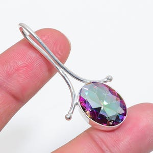 Rainbow Mystic Fire Topaz Solid 925 Sterling Silver Handmade Pendant, Elegant Pendant, Bold Pendant, Mystic Fire Topaz Pendant Jewelry