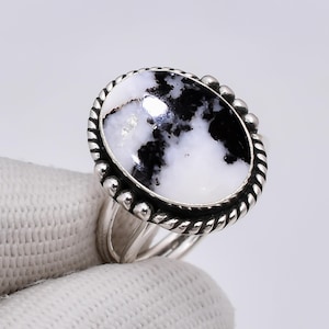 White Buffalo Turquoise Gemstone Solid 925 Sterling Silver Ring, Adjustable Ring, Statement Ring, Handmade Jewelry, Turquoise Silver Ring