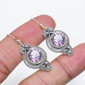 Rainbow Mystic Fire Topaz Solid 925 Sterling Silver Gemstone Earring, Drop Dangle Earring, Mystic Topaz Earring, Gift for her,Unique Earring