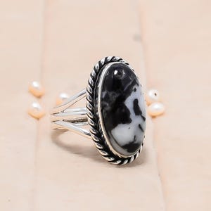Natural White Buffalo Turquoise Gemstone Solid 925 Sterling Silver Ring, Adjustable Ring, Handmade Ring, Antique Ring, Turquoise Silver Ring