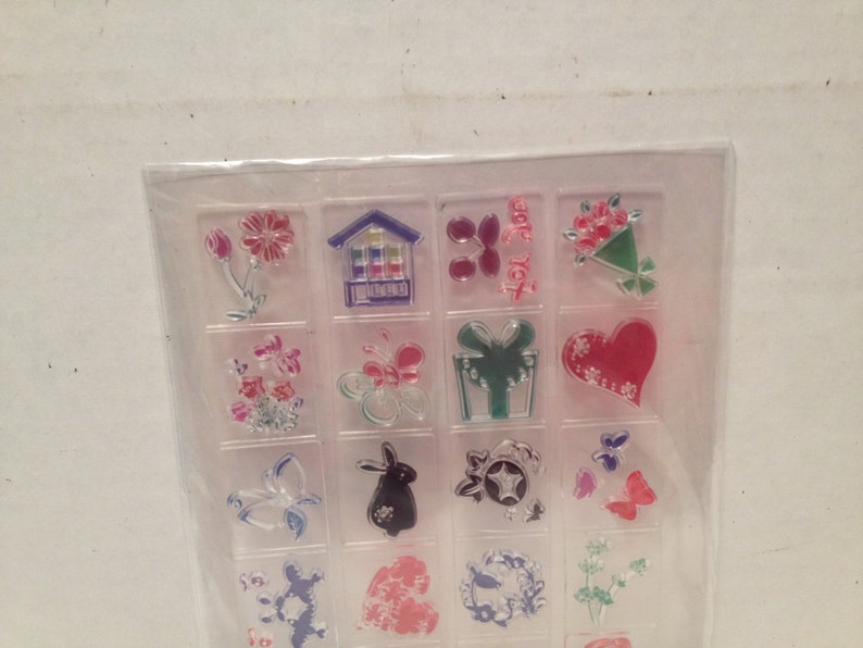 24 Plannr Stamps Set New Acrylic Flowers Gefts House Butterfly Bunny Bird Birdcage Crafts Scrapbooking Inchies Card Making Altered Art