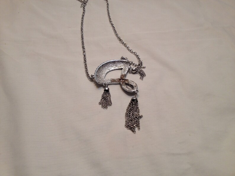 Silvertone Sarah Coventing 3 Dangle Penndant 33 Inch Necklace