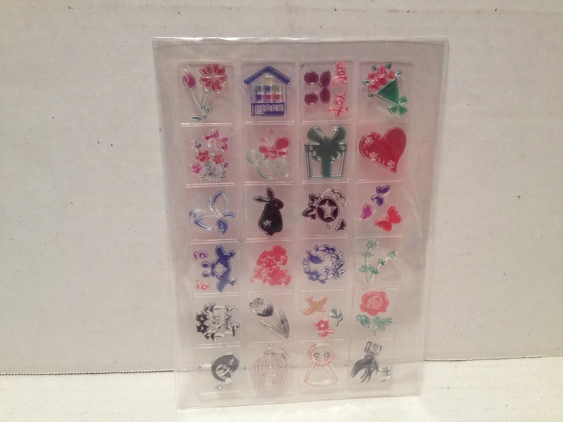 24 Plannr Stamps Set New Acrylic Flowers Gefts House Butterfly Bunny Bird Birdcage Crafts Scrapbooking Inchies Card Making Altered Art