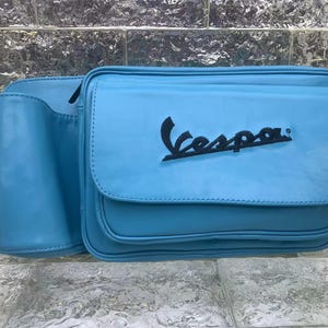 Vespa Front Bag – Blue Handmade Genuine Leather