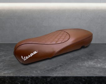 Vespa Integrated Seat – Chocolate Brown with Embroidery |  Vespa Sprint Primavera 150/300 946 GTS