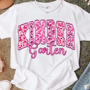 Retro Pink Camo Back to School PNG Bundle: Pre-K to 3rd Grade image 2