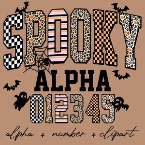 Spooky Halloween PNG Alphabet Bundle Scary Cute Letters Clipart for Sublimation, Party Decor, Invitations & Crafts